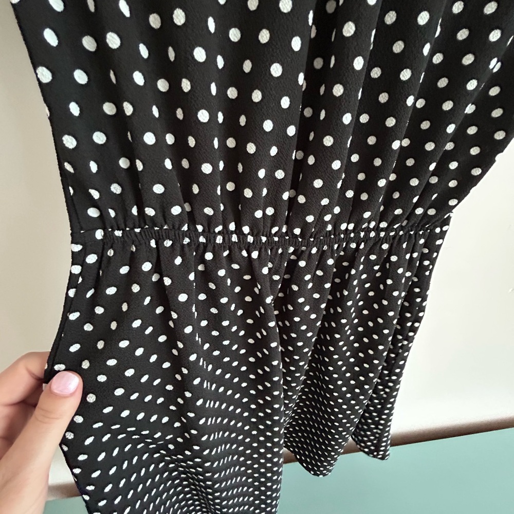 Monteau Black and White Polka Dot Mini Dress - Picture 10 of 11